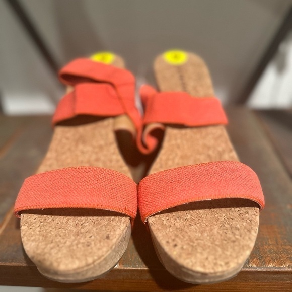 NWT Lucky Brand Maxyne Cork Wedge sandals pumps ankle strap open toed size 9 - Picture 3 of 10